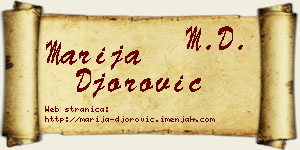 Marija Đorović vizit kartica